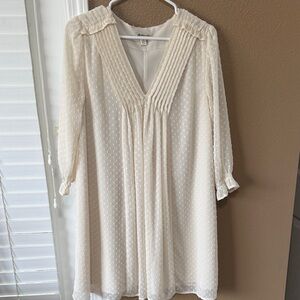🥳 7/$10!! Cream Long-Sleeve Dress Size SM